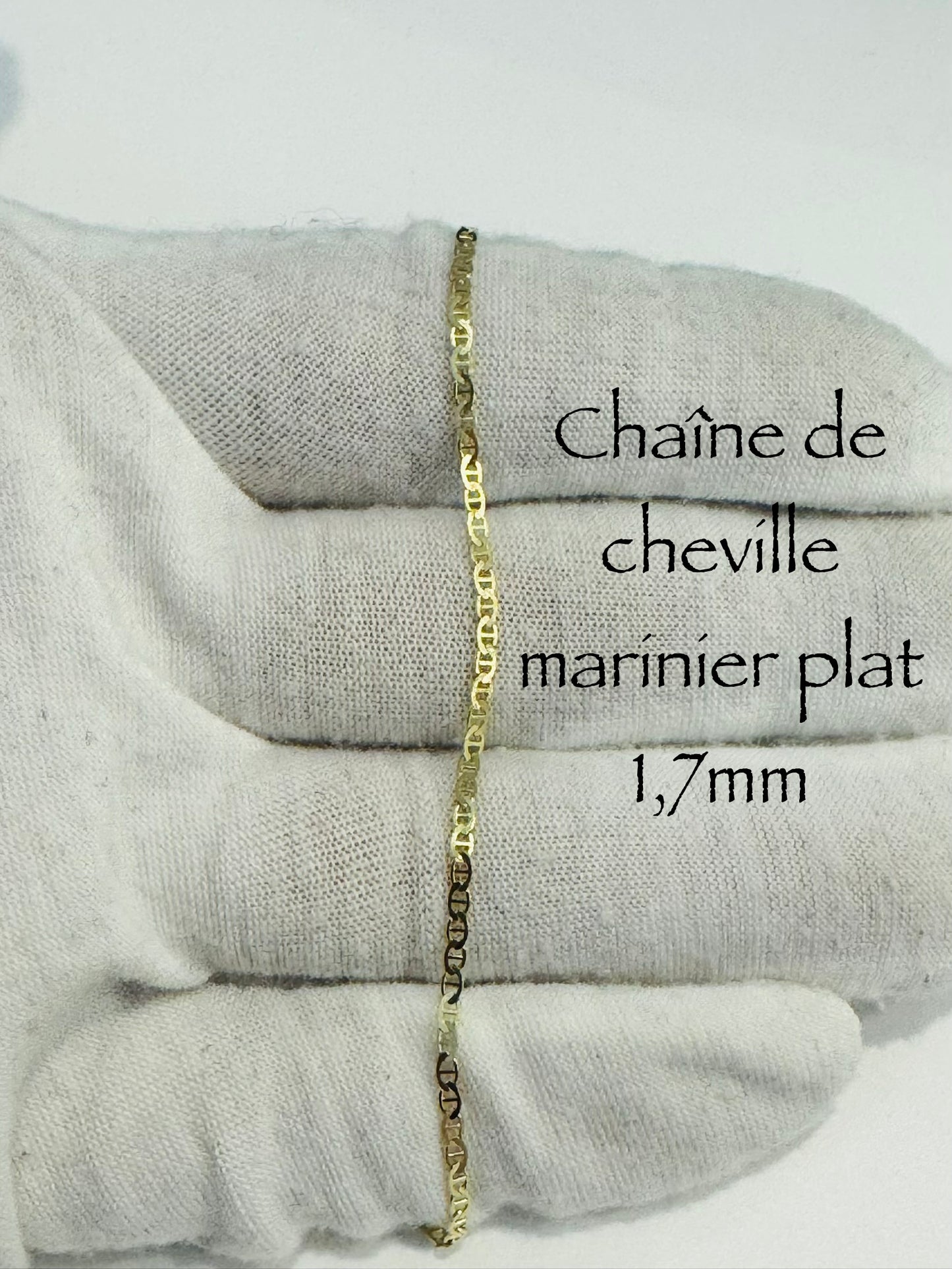 #504 chaîne de cheville marinier plat en or 10k￼