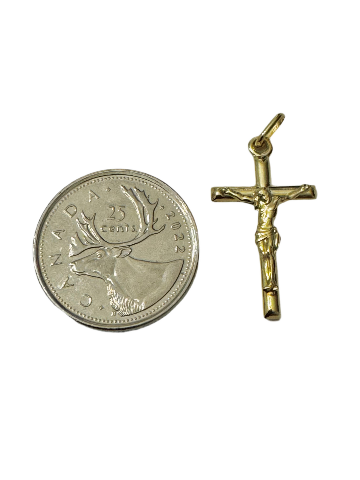 Gold cross pendant with Jesus