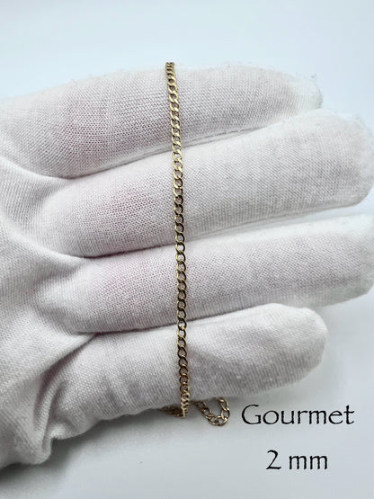 #102 bracelet gourmet 2 mm en or 10k￼