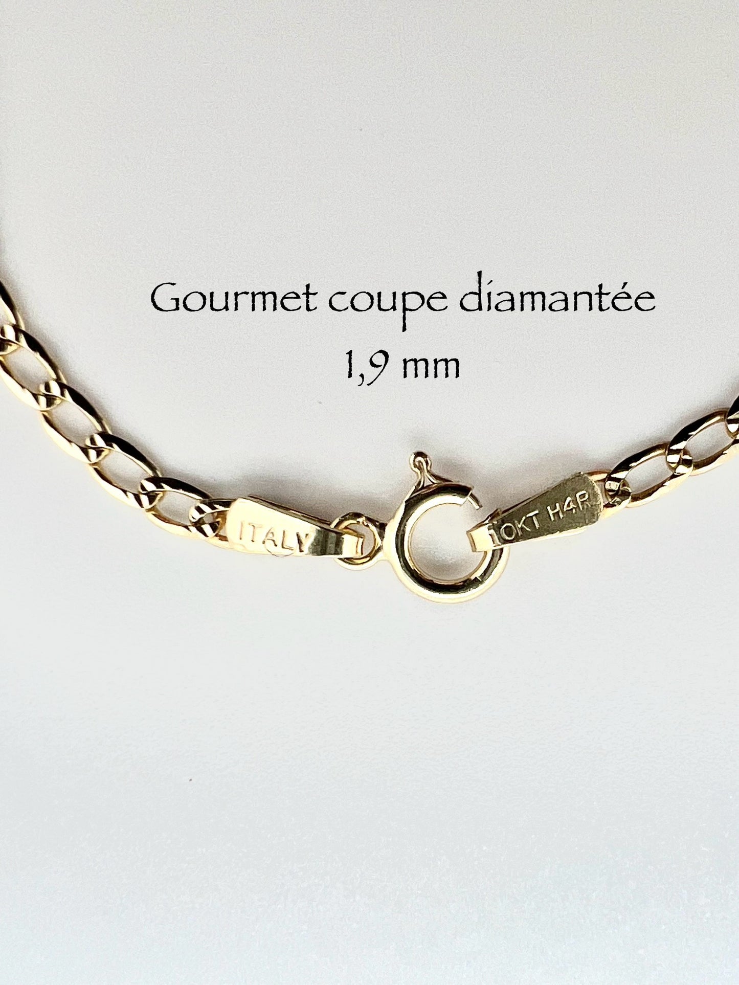#105 bracelet gourmet avec gravure 1,9mm en or 10k