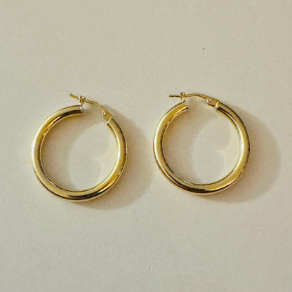 Pendientes sencillos n.° 308, tamaño $1, en oro de 10 quilates.