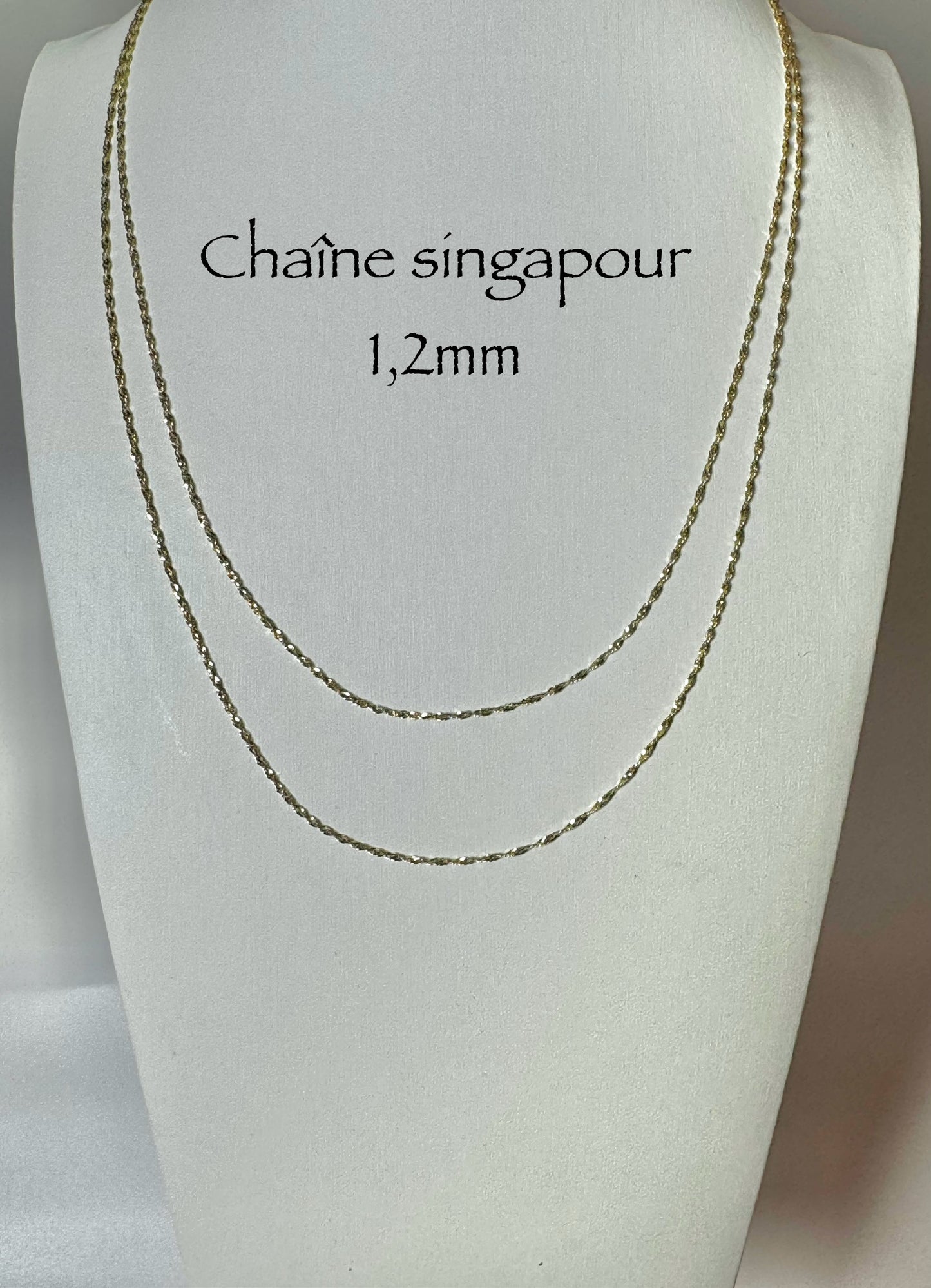 Chaîne Singapour en or 1,2 mm