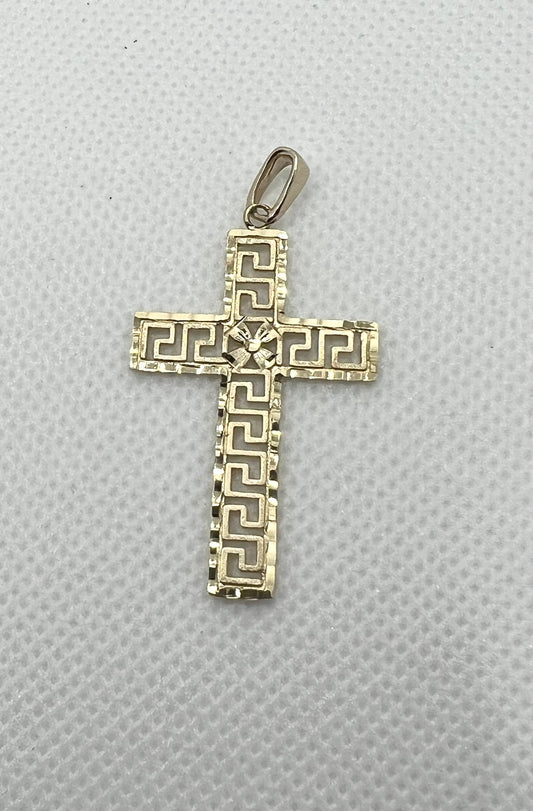 Medusa Cross Gold Pendant