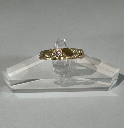 #212-213 bague jonc et alliance de mariage ovale uni et zircon en or 10k