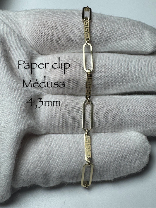 #110 bracelet Paperclip médusa 4,3 mm en or 10k