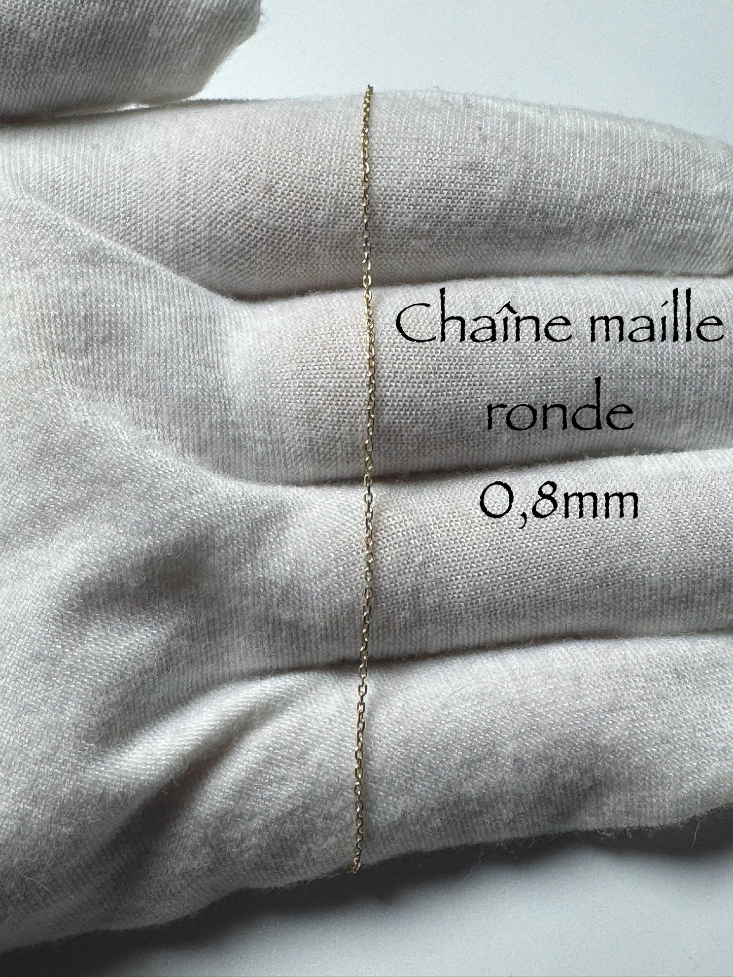 Chaîne maille ronde 0,8mm en or 10k