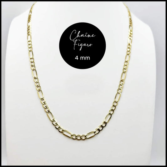 4 mm Figaro chain in 10k gold