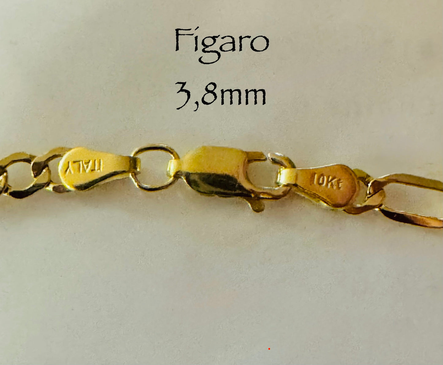 Chaîne figaro 3,8mm en vrai or 10k