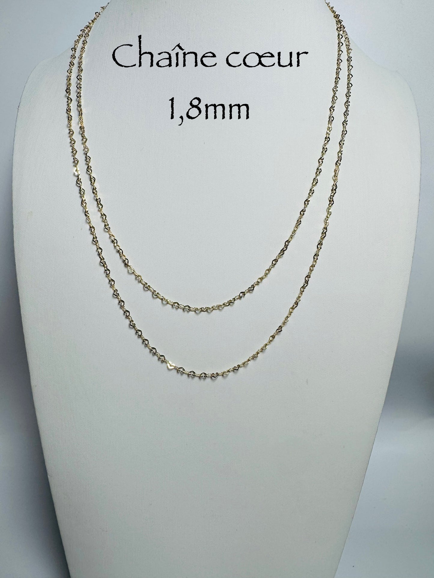 Chaîne en cœur 1,8 mm en or 10k