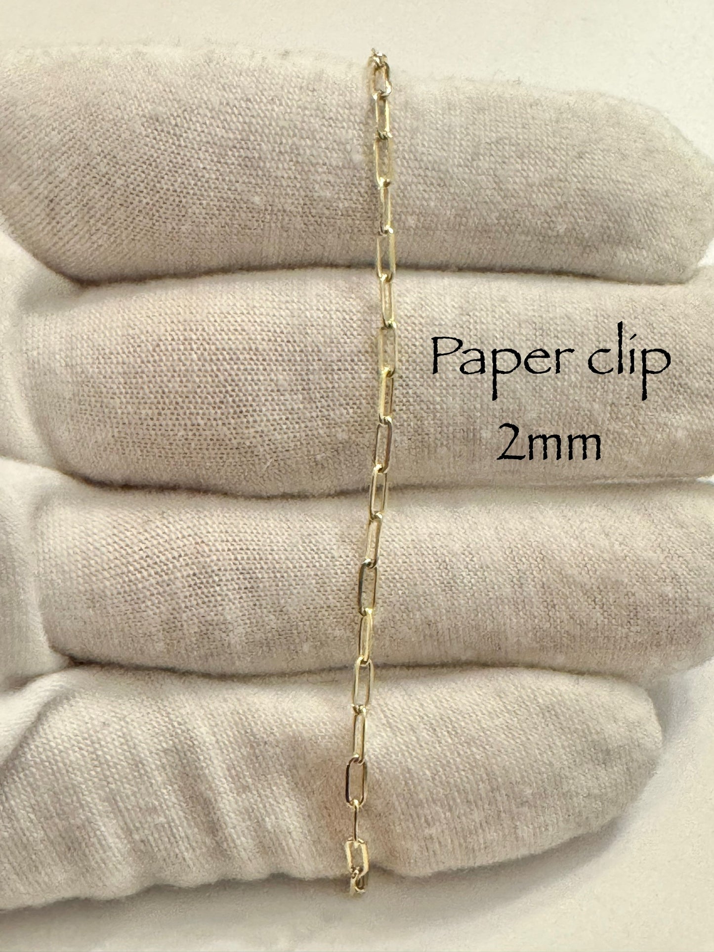 #113 bracelet paper clip 2 mm en or 10k