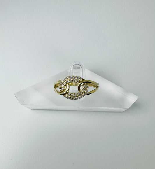 #207 bague ronde avec zircon en or 10k