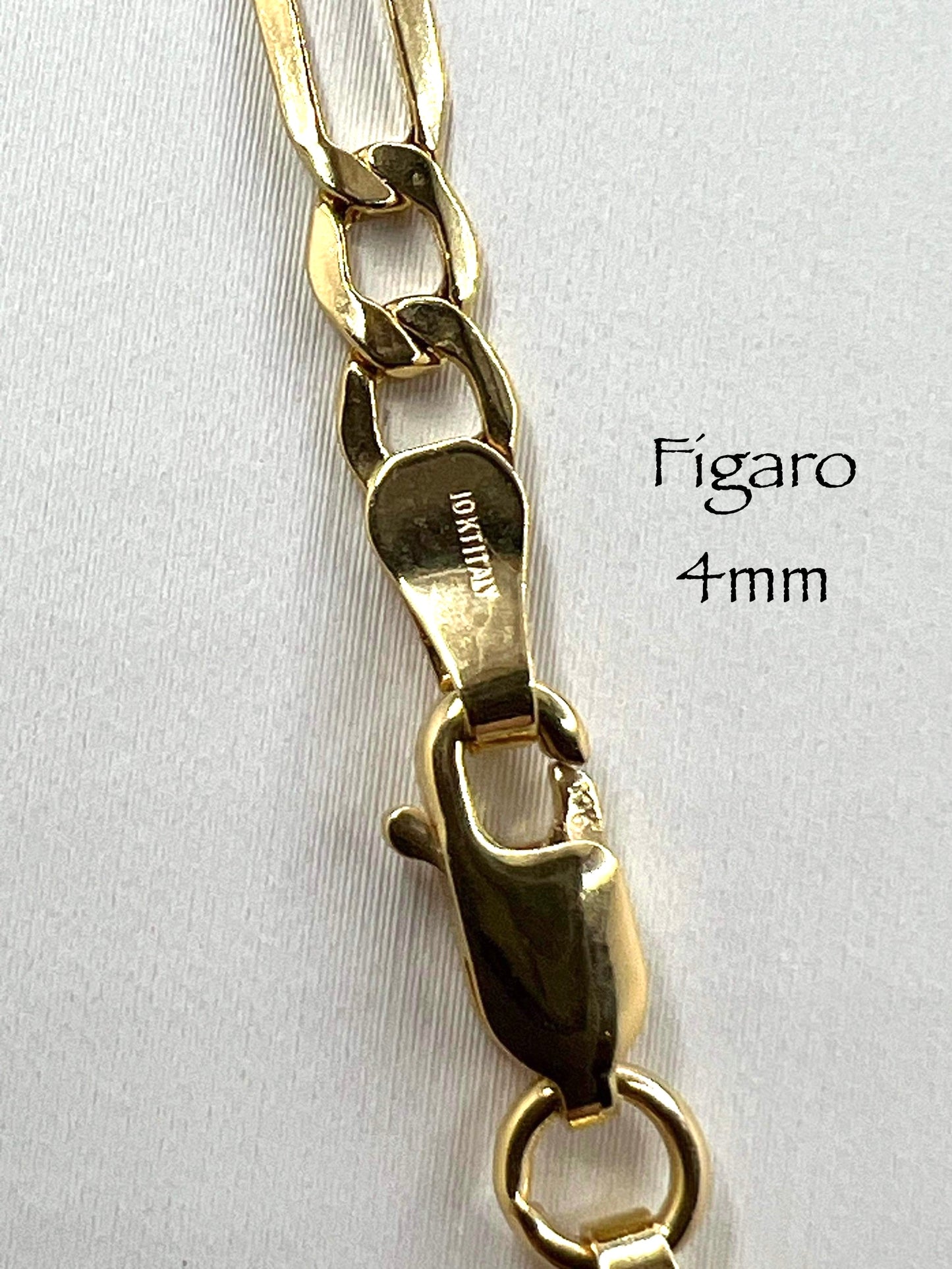 4mm Figaro Gold Bracelet