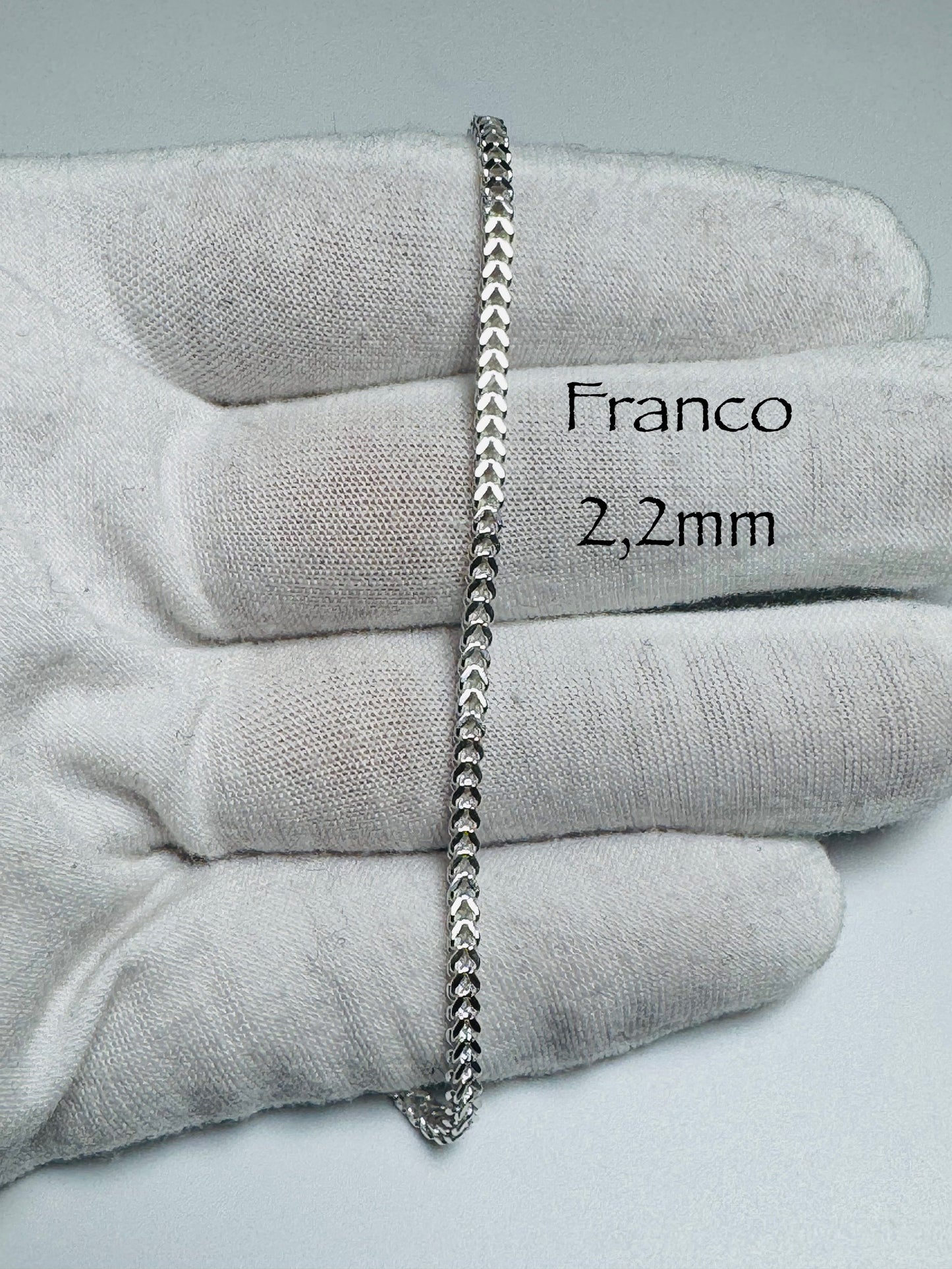 Chaîne franco 2,2mm en argent sterling italien 925