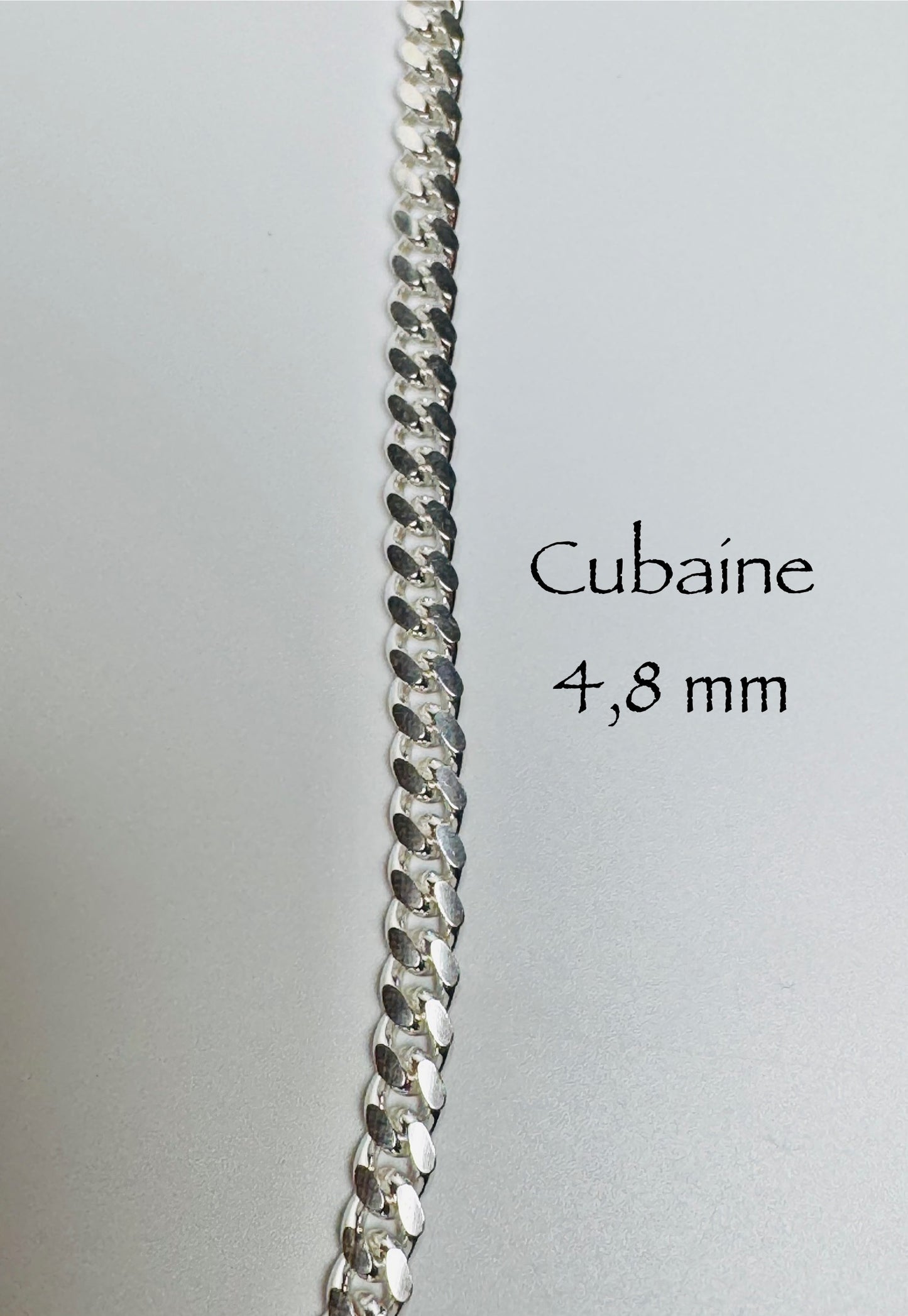 Chaîne cubaine 4,8mm en argent sterling italien 925