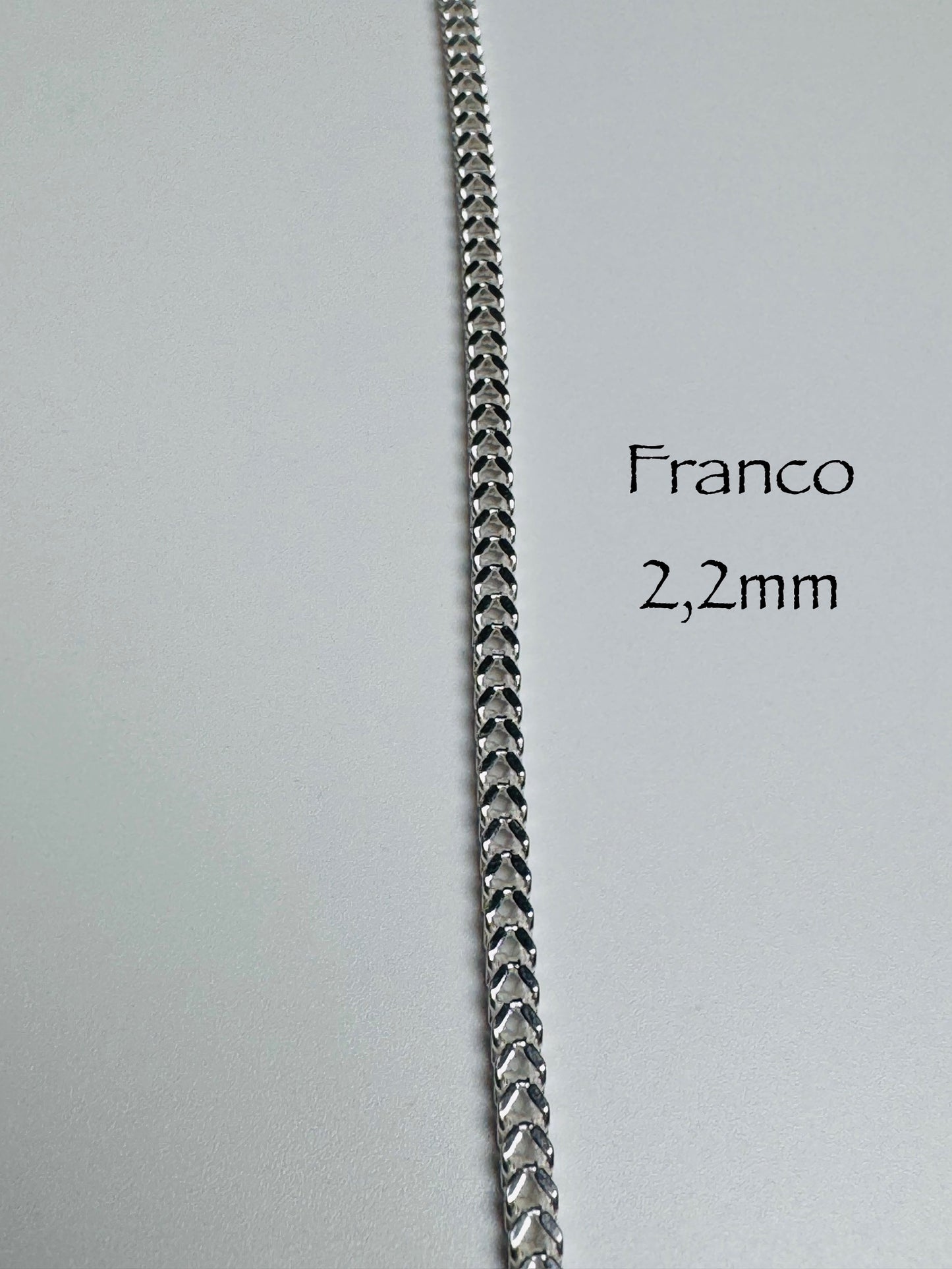 Chaîne franco 2,2mm en argent sterling italien 925