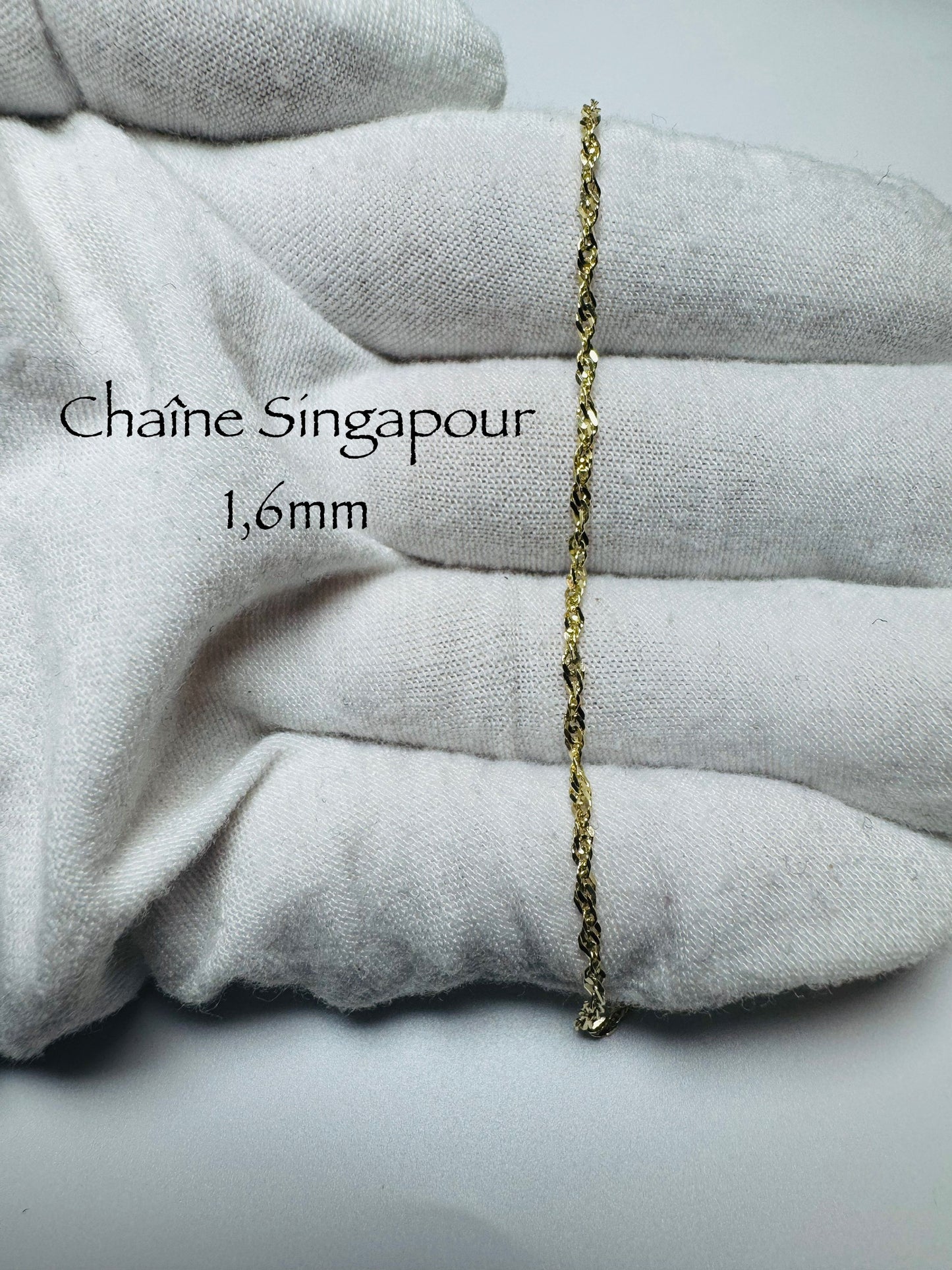 Chaîne Singapour 1,6mm en or 10 carats