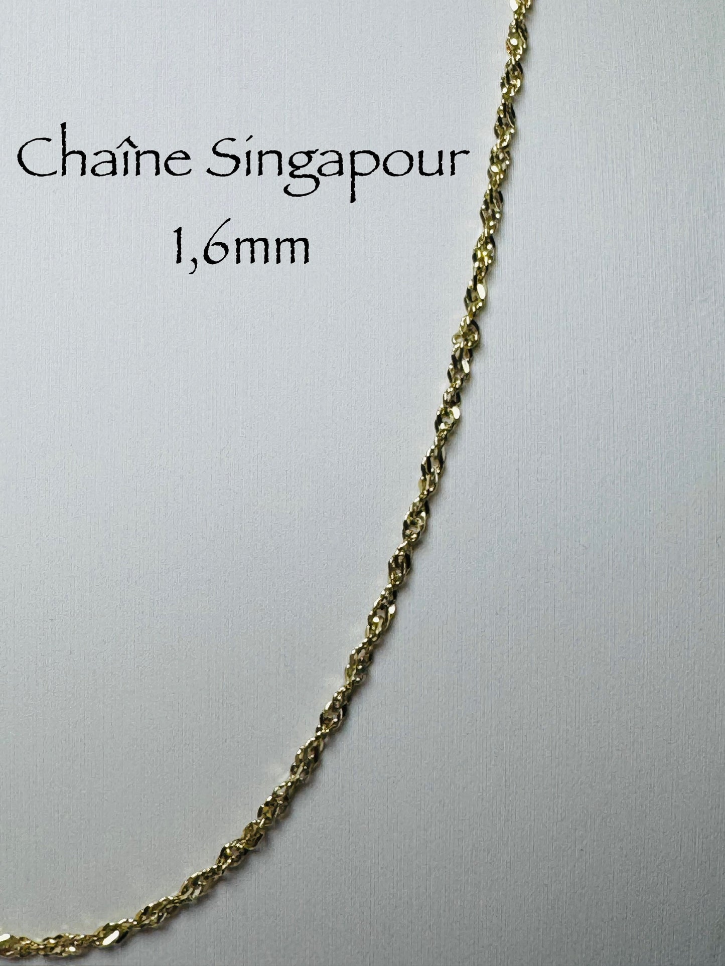 Chaîne Singapour 1,6mm en or 10 carats