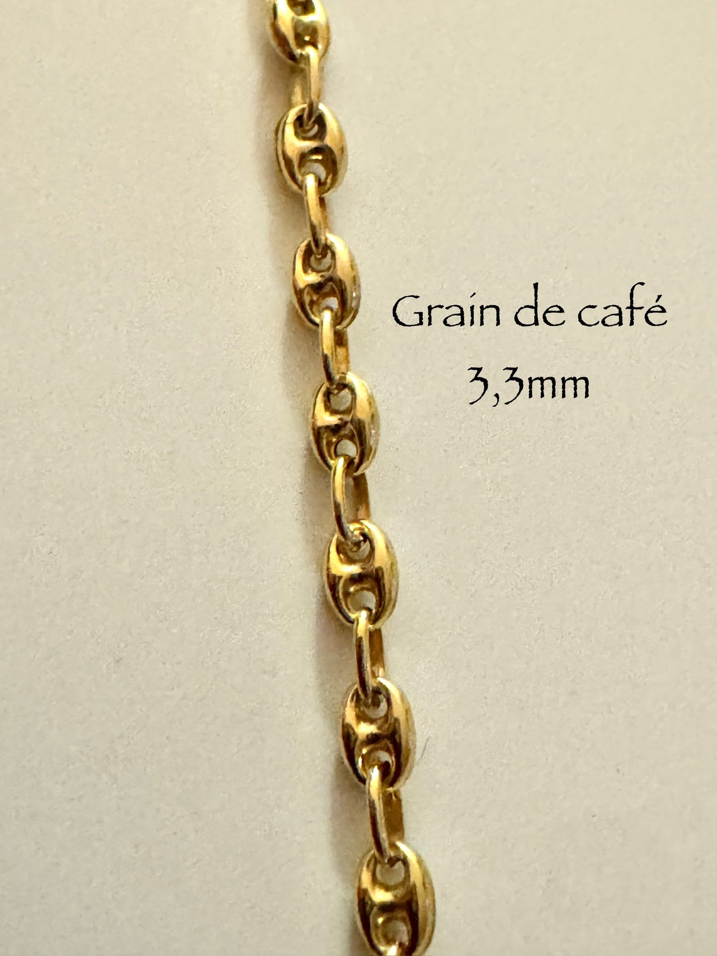 #125 bracelet grain de café 3,3mm en or 10k
