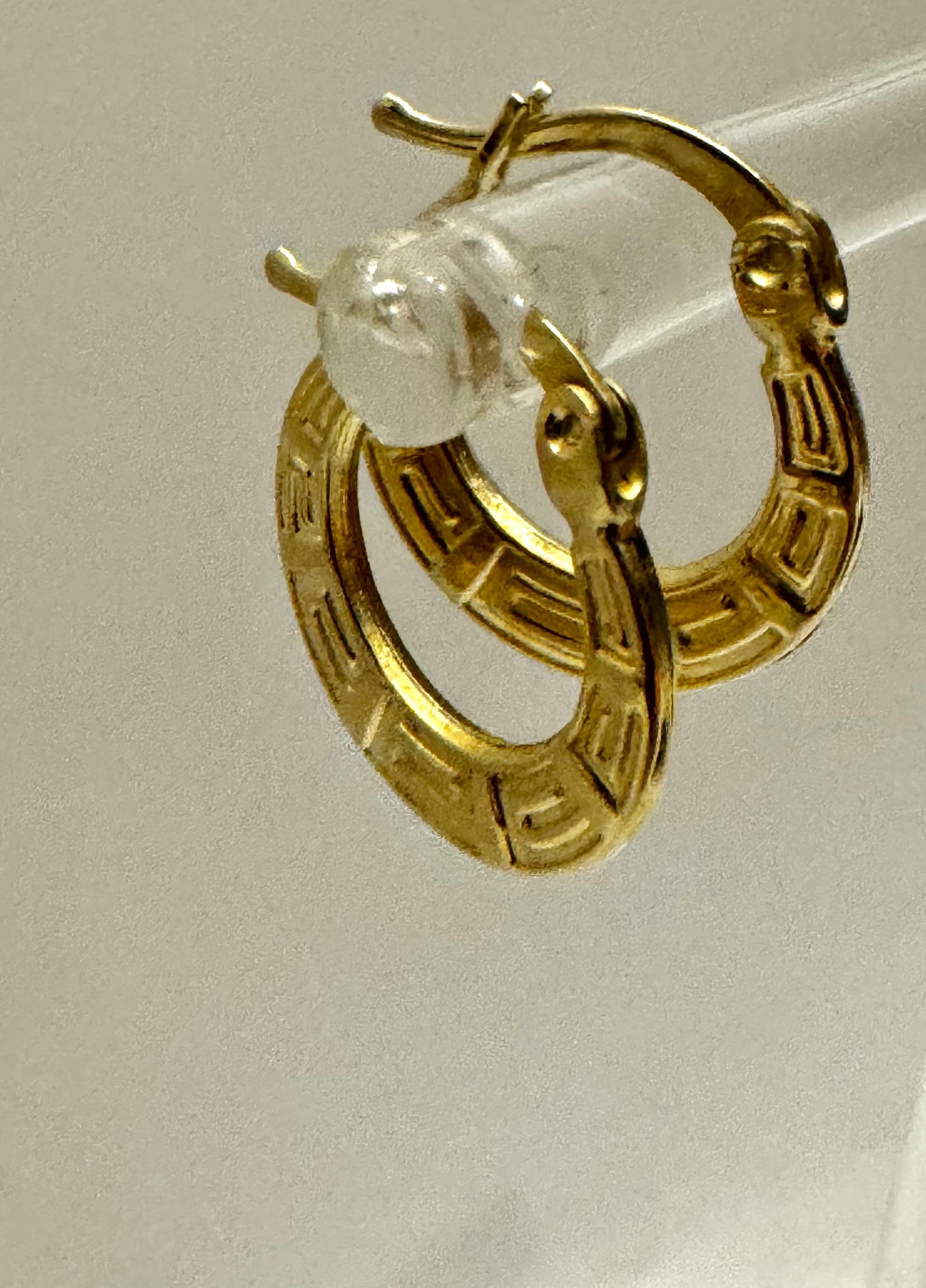 Flat gold medusa earrings