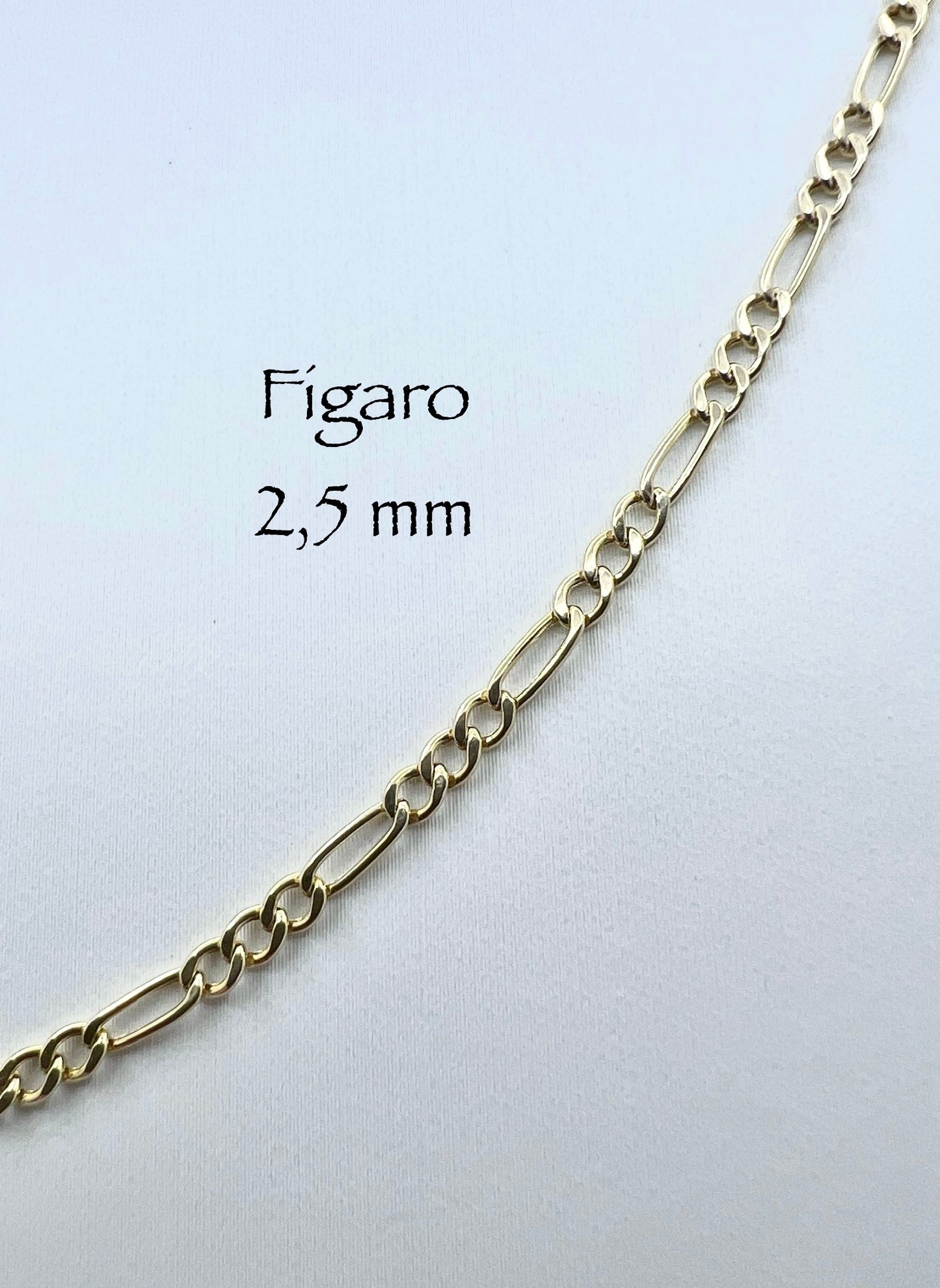 Cadena de oro Fígaro 2,5 mm.