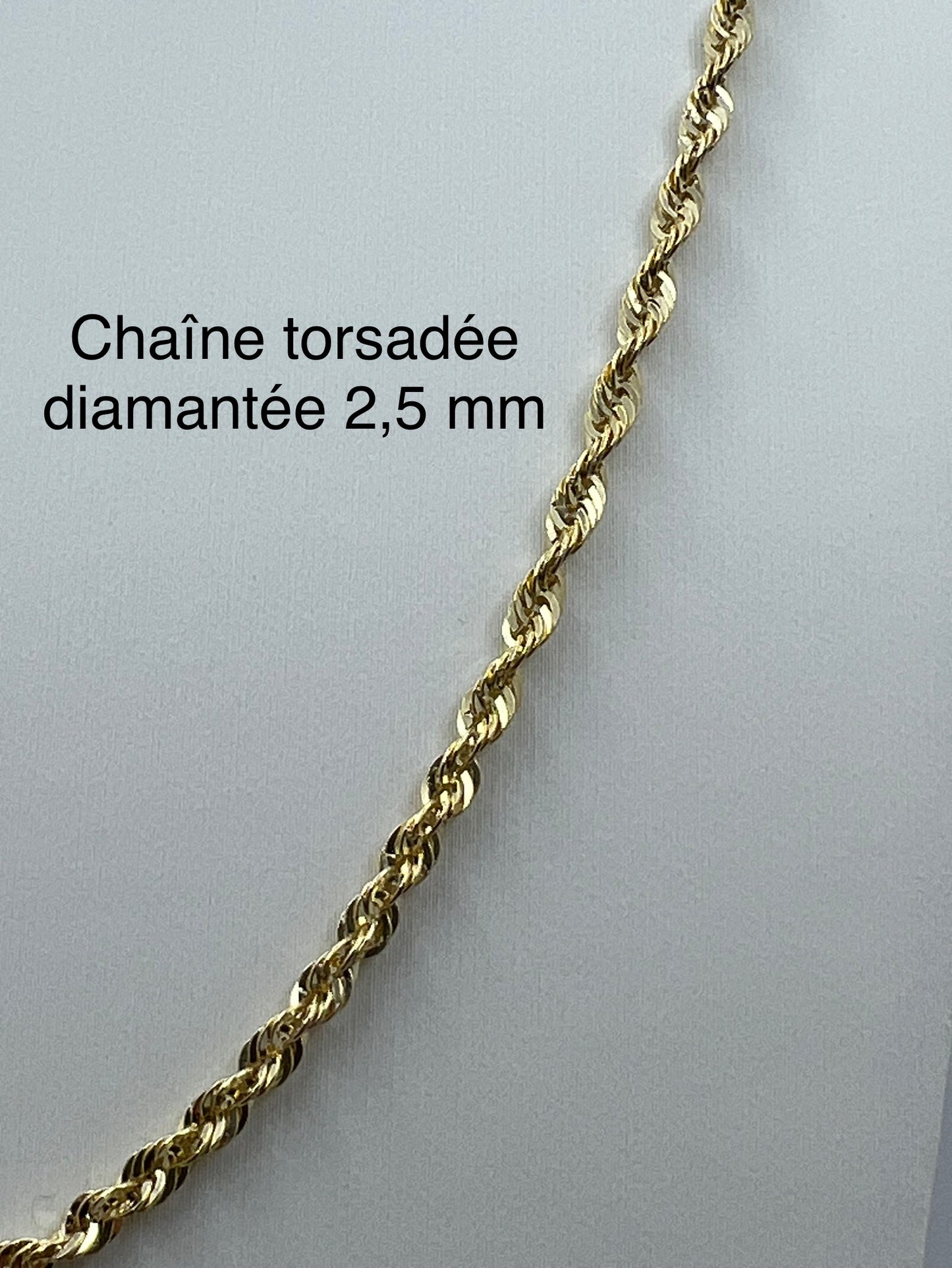 2.5mm Diamond Twisted Gold Chain