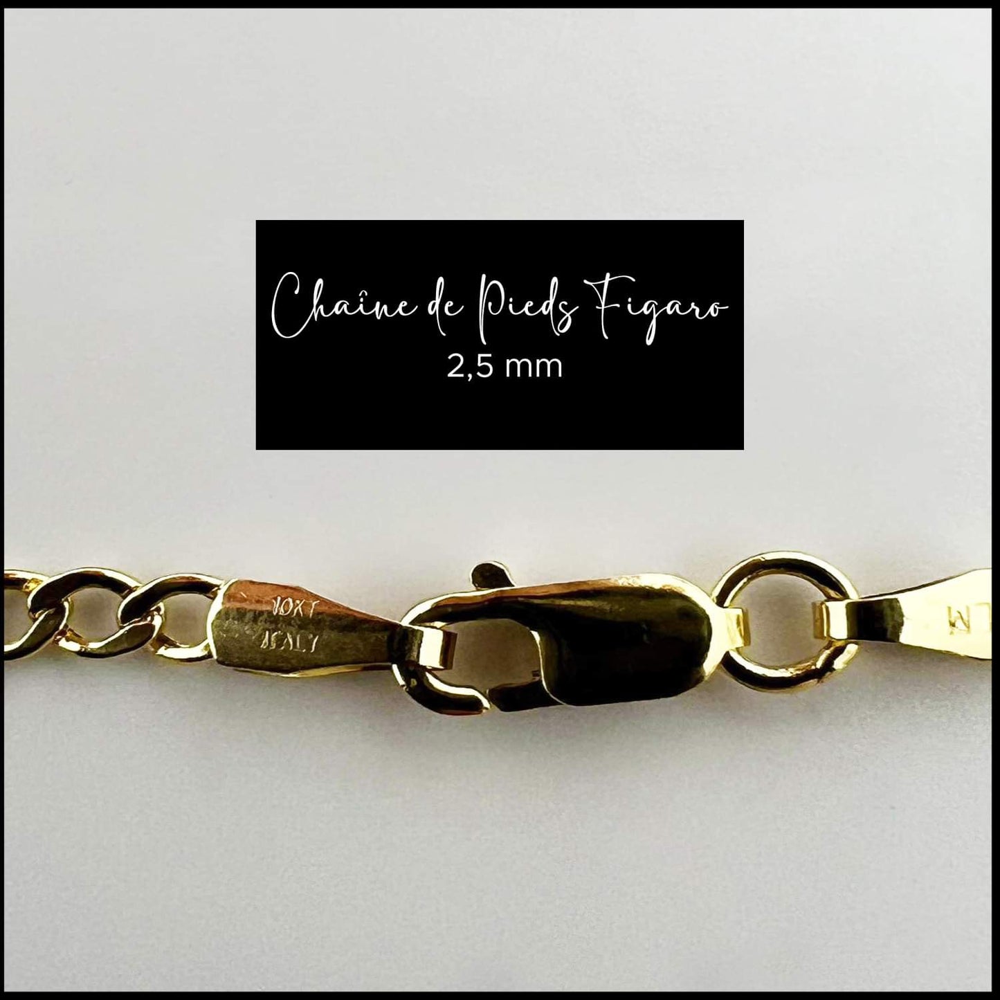 2.5mm Figaro Gold Foot Chain