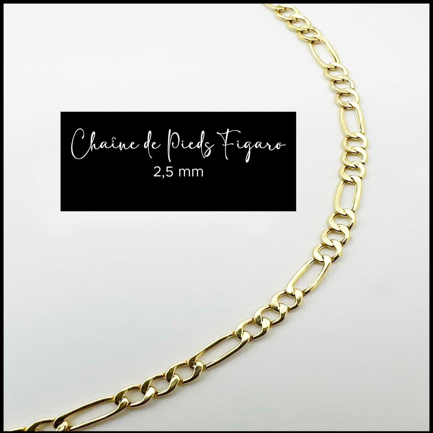 2.5mm Figaro Gold Foot Chain