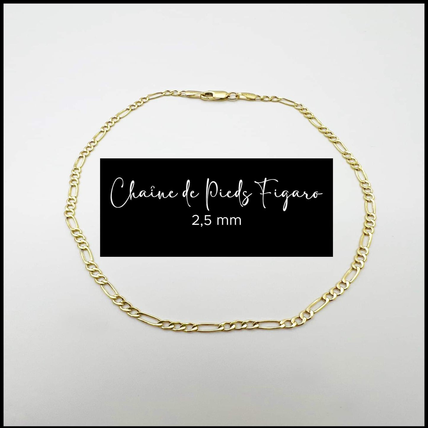 2.5mm Figaro Gold Foot Chain