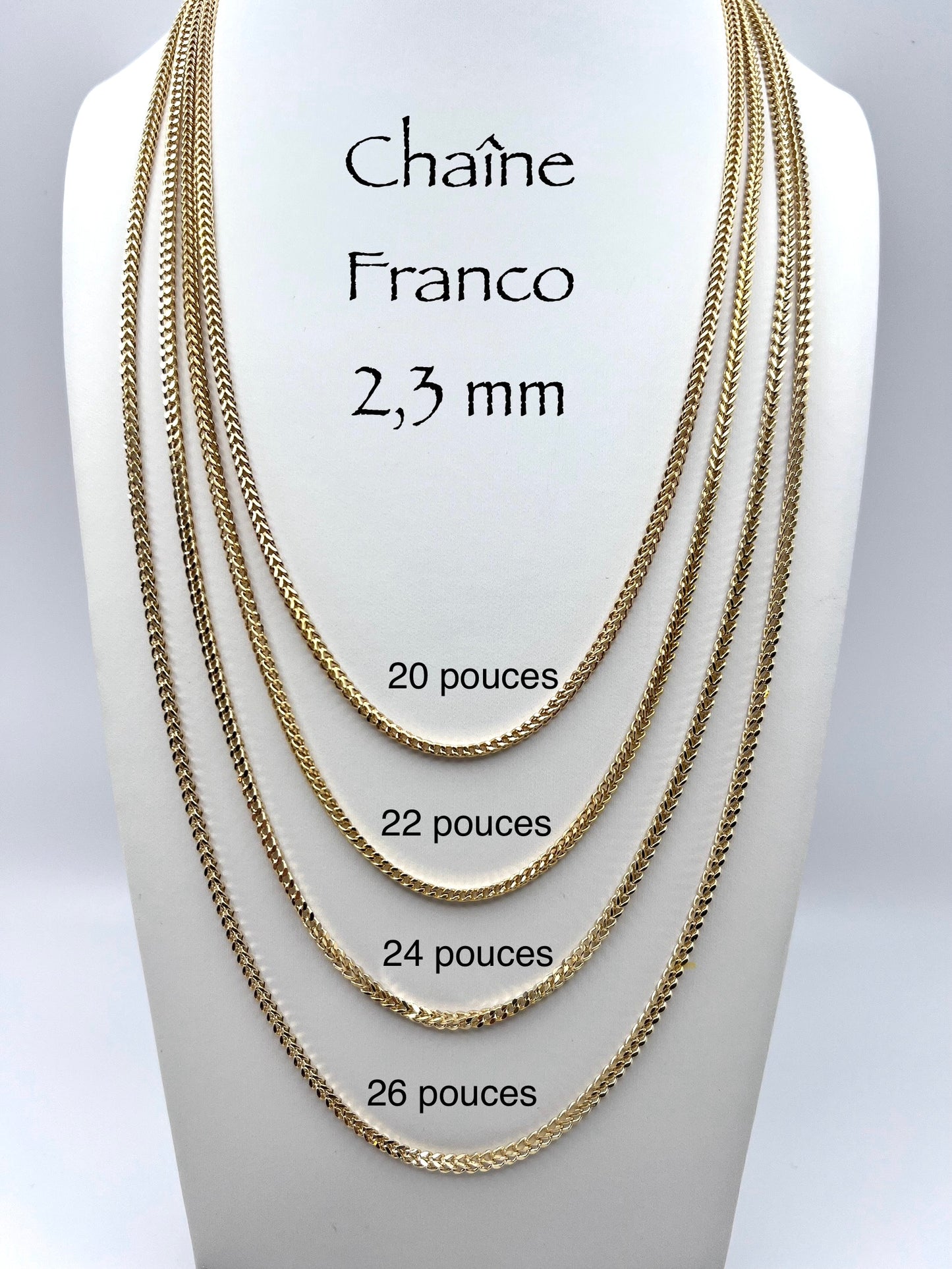 2.3mm franco gold chain