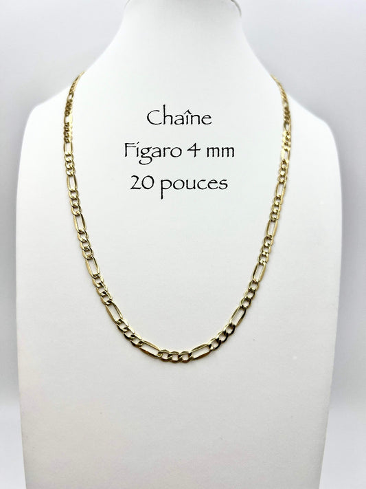 4mm Figaro Gold Chain