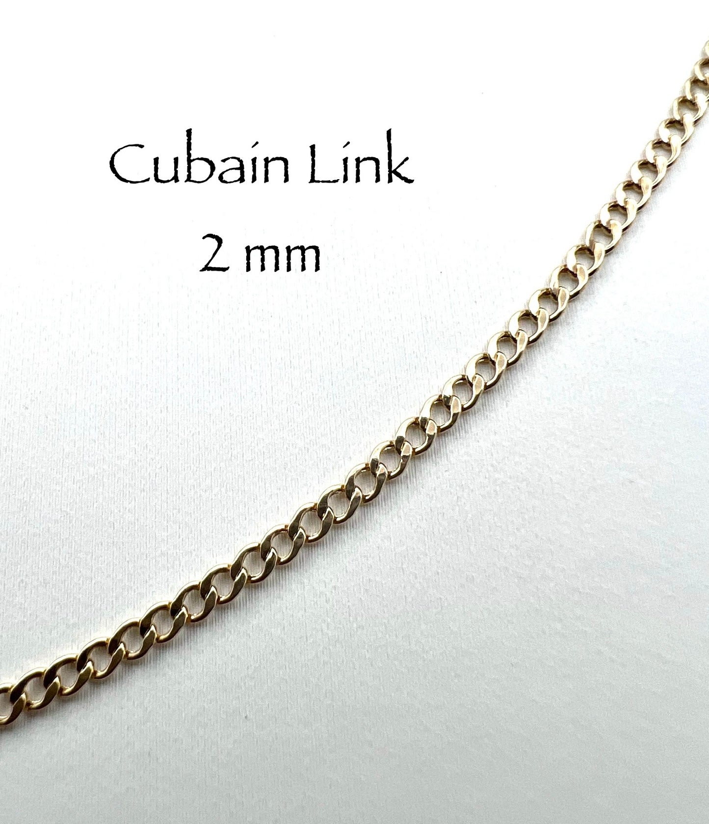 Cuban link gold chain 2mm