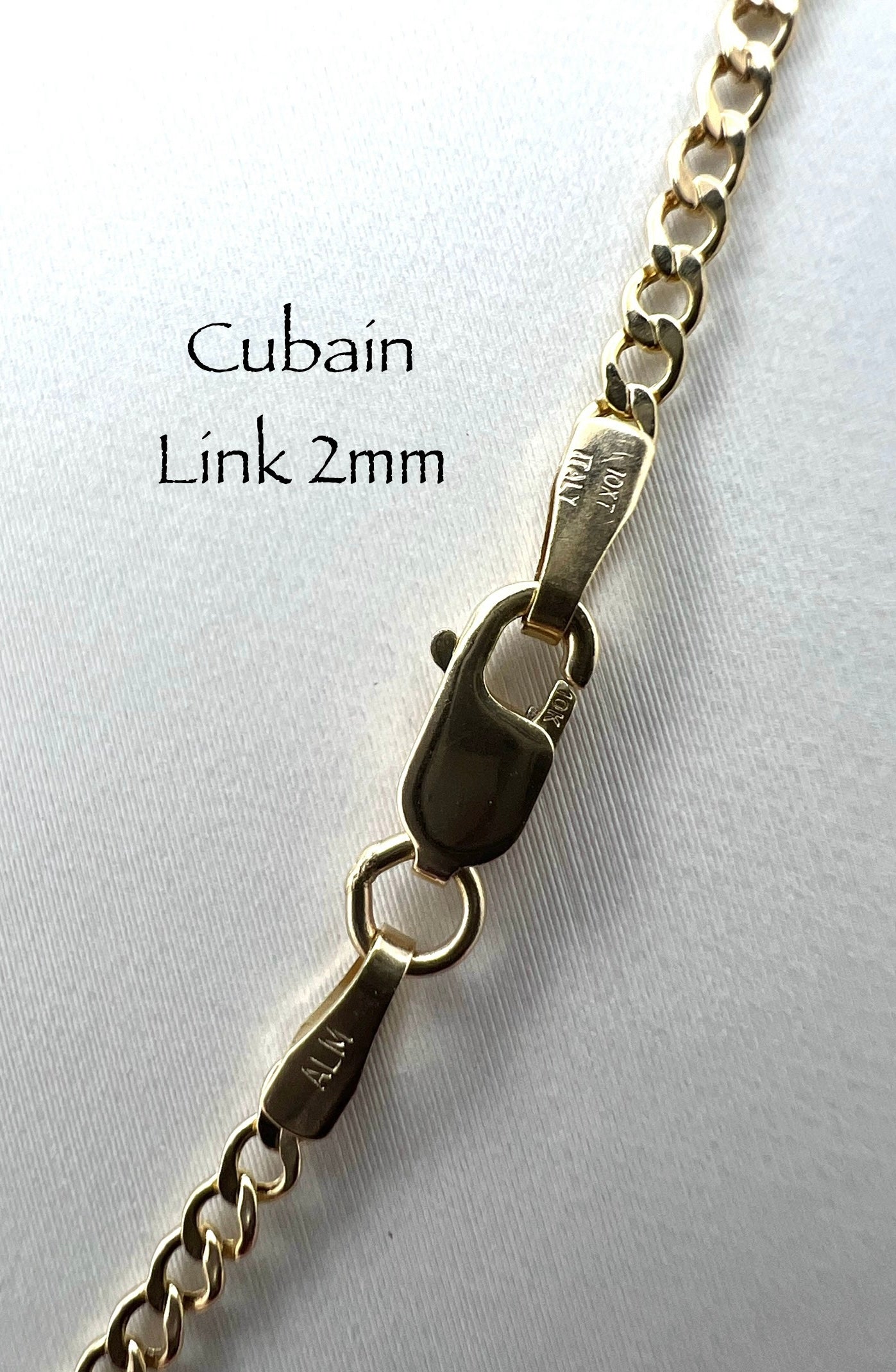 Cuban link gold chain 2mm