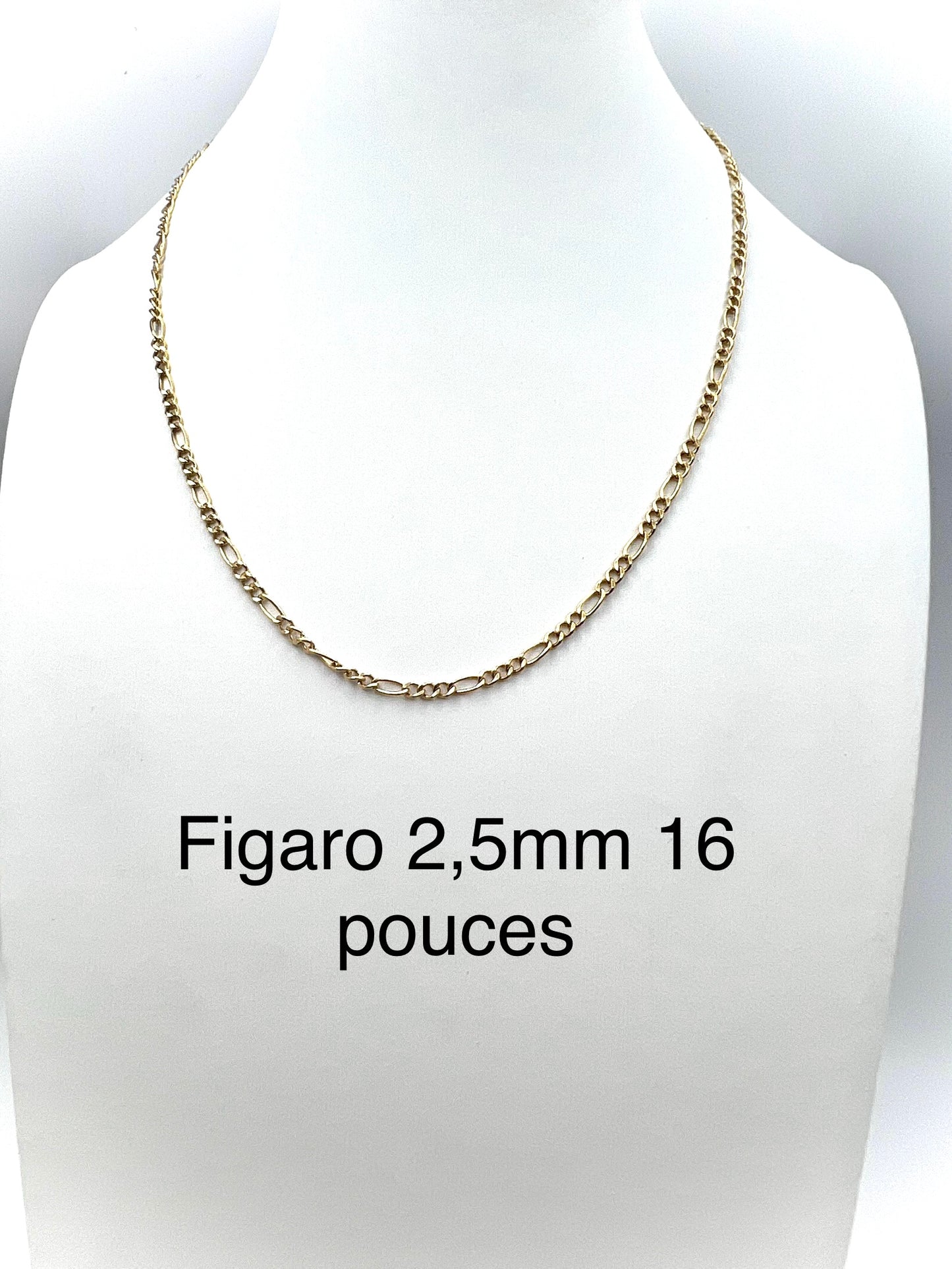 Cadena de oro Fígaro 2,5 mm.