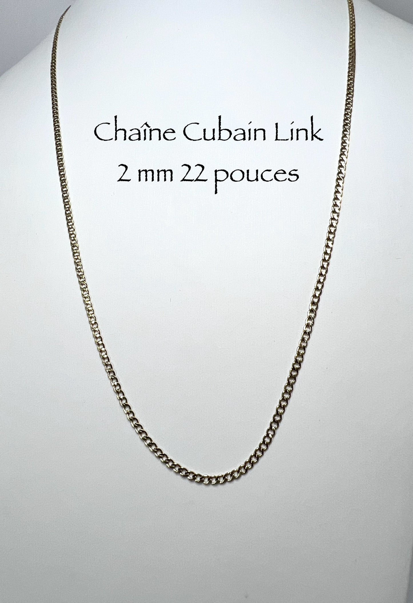 Cuban link gold chain 2mm