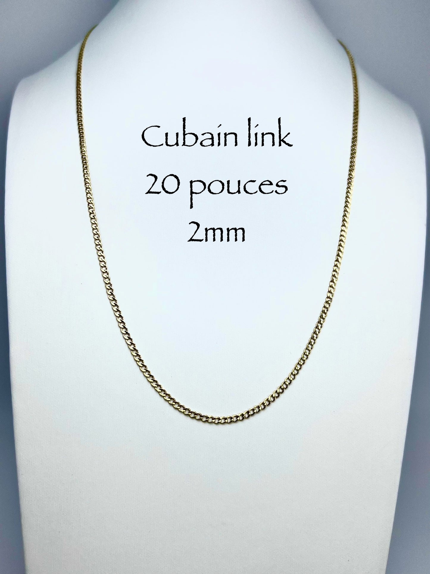 Cuban link gold chain 2mm