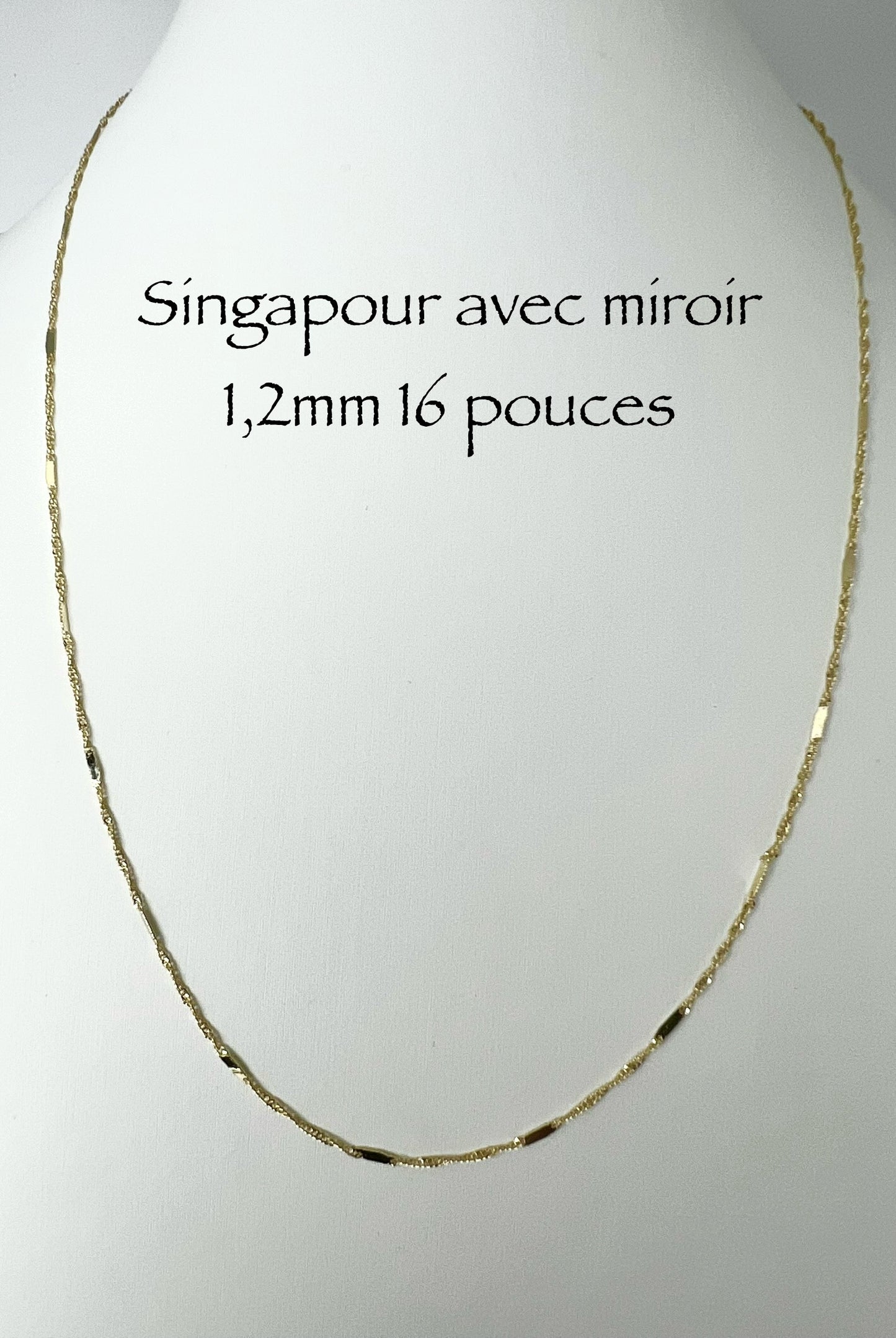 Chaîne en or Singapour avec miroir 1,2 mm